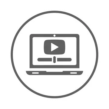 Online, class, video, tutorial icon. Gray vector Illustration. Stock Illustration