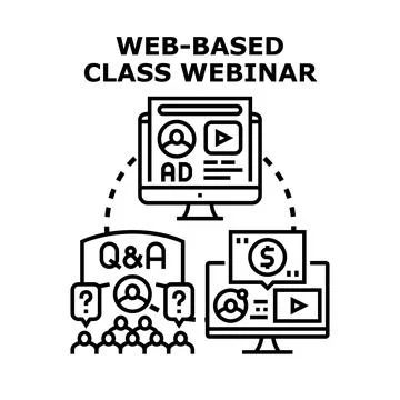 Online class webinar global audience learning experience Stock Illustration
