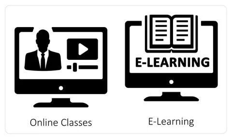 Online Classes and E-learning Stock Illustration