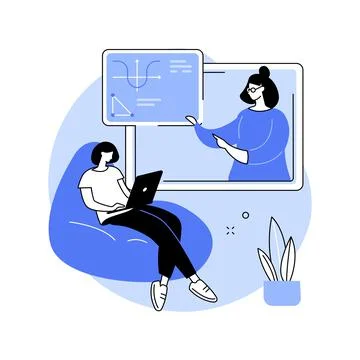 Online classes isolated cartoon vector illustrations. Illustrazione stock