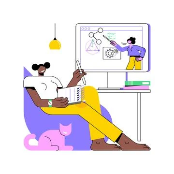 Online classes isolated cartoon vector illustrations. Illustrazione stock