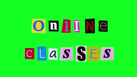 Online classes phrase made of rectangle pieces of paper crumpling and unwrapping Stock Footage 316001476