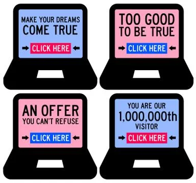 Online clickbait Stock Illustration
