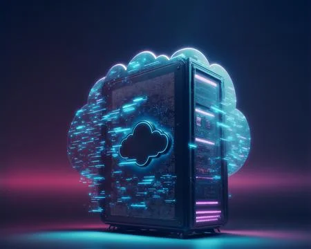 Online cloud data storage concept. Cloudscape digital online server for global Stock-Illustration