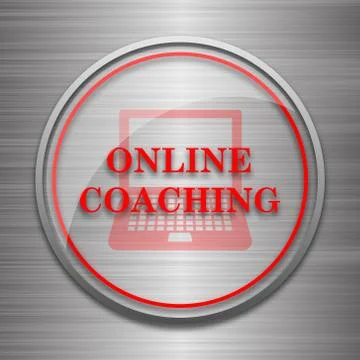 Online coaching icon. Internet button on metallic background.. イラスト素材
