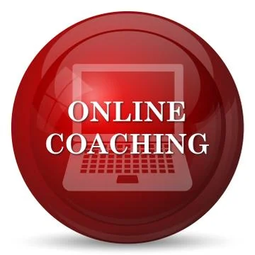 Online coaching icon. Internet button on white background.. Stock Illustration