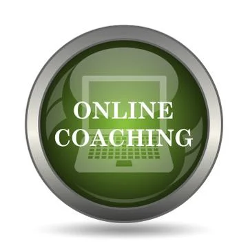 Online coaching icon. Internet button on white background. . Stock Illustration