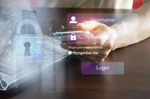 Online coding concepts, cybersecurity and the internet Stock Photos