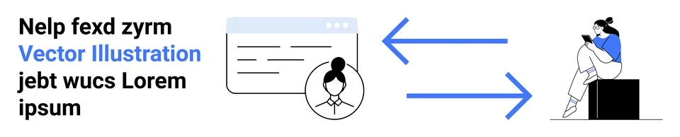Online Collaboration and Communication Between Team Members Using Digital Too Illustrazione stock