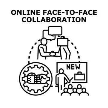 Online collaboration and remote teamwork connecting business people Illustrazione stock