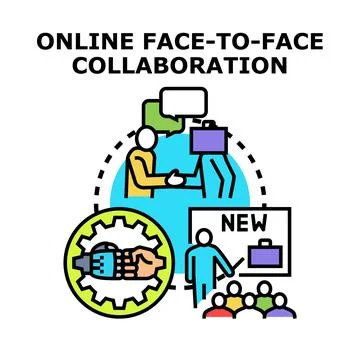 Online collaboration and remote teamwork connecting business people Illustrazione stock