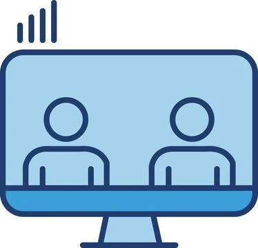 Online Collaboration, Team Webinar, Video Call Stock Illustration