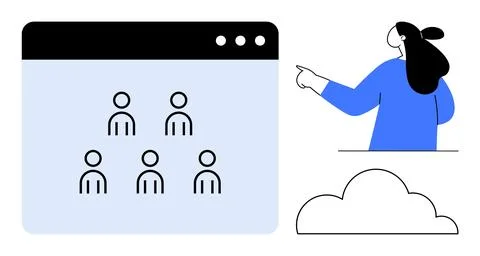 Online Collaboration Tools and Team Management Concept Stockillustratie