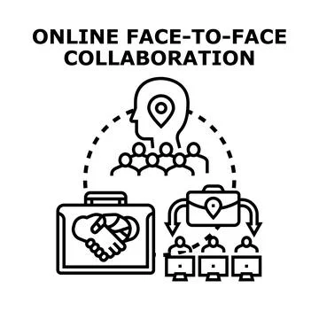 Online collaboration work meeting developing successful business strategy 스톡 일러스트
