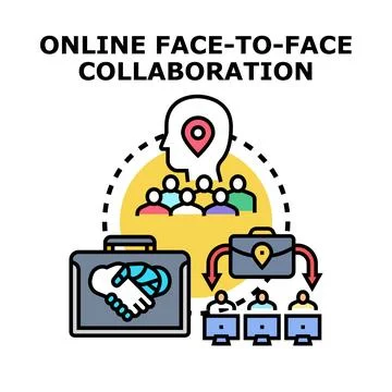 Online collaboration work meeting developing successful business strategy Stock Illustration