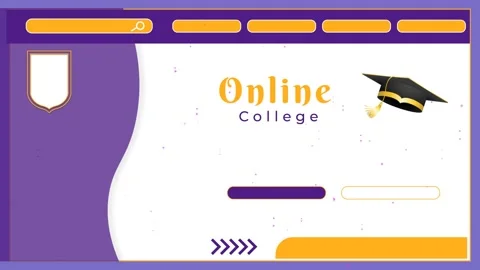 Online college web design template animation Stock Footage 303394500