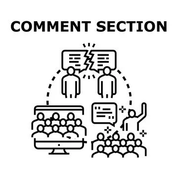 Online comment section displaying community interaction and debate Stock Illustration