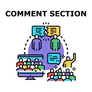Online comment section displaying community interaction and debate Stock Illustration