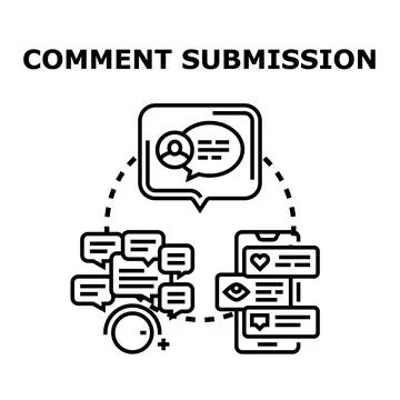 Online comment submission, user communication, social network interaction Stock Illustration