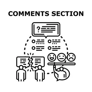 Online comments section concept with communication, feedback, and discussion Stock Illustration