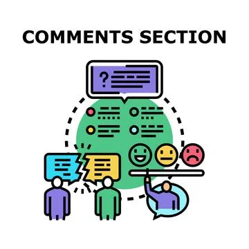 Online comments section concept with communication, feedback, and discussion Stock Illustration