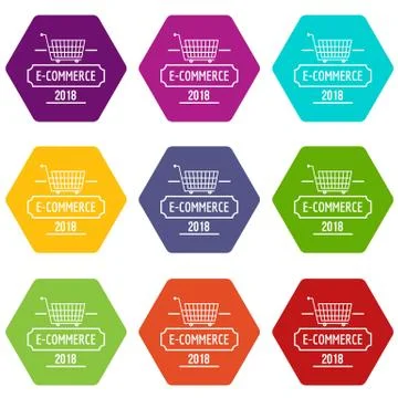 Online commerce icons set 9 Stock-Illustration