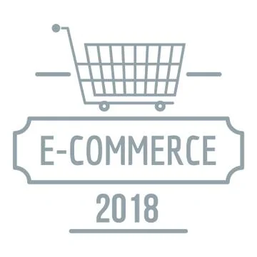 Online commerce logo, simple gray style 스톡 일러스트