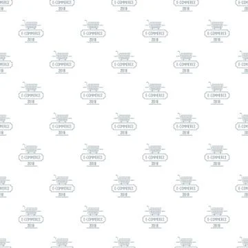 Online commerce pattern seamless Illustrazione stock