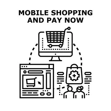 Online commerce transaction process vector concept Stockillustratie