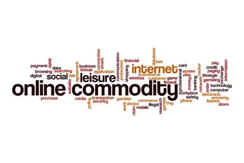 Online commodity word cloud concept Stock Illustration