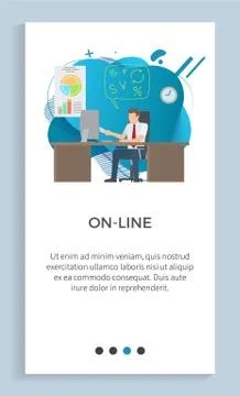 Online Communication and Interaction Poster Text Stock Illustration