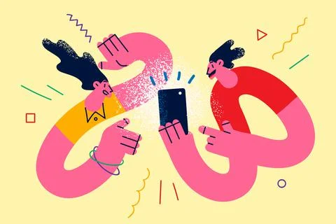 Online communication and technologies concept Stock Illustration
