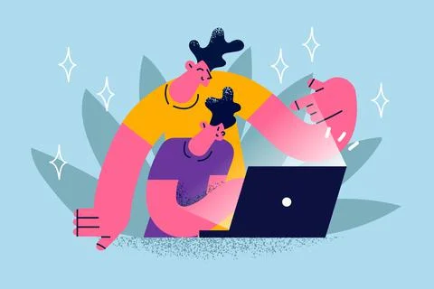 Online communication and technologies concept Stock Illustration