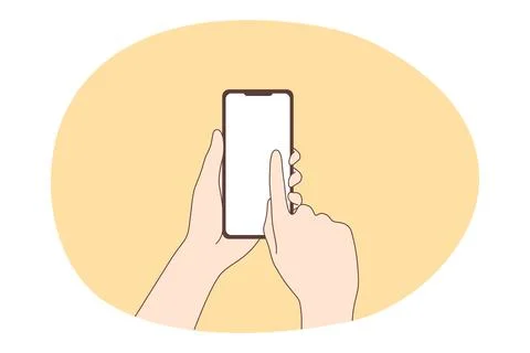 Online communication and using smartphone concept Illustrazione stock