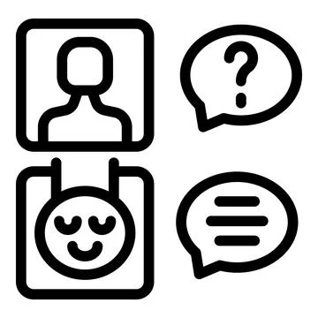 Online communication with chatbot giving answer to customer question Illustrazione stock