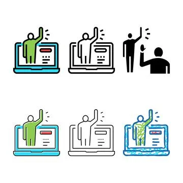 Online communication edition with client color icon vector Stock Illustration