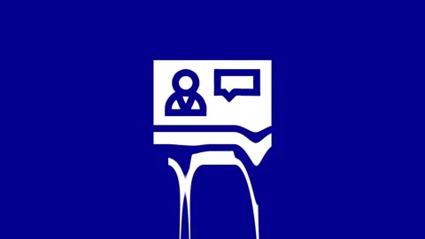Online communication icon melts on blue background Stock Footage 327761829