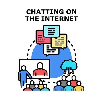 Online communication internet chatting virtual meeting concept Stock Illustration