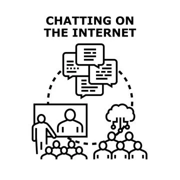 Online communication internet chatting virtual meeting concept Stock Illustration