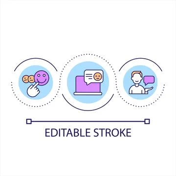 Online communication loop concept icon Stock Illustration