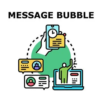 Online communication message bubble conversation icon concept Stock Illustration
