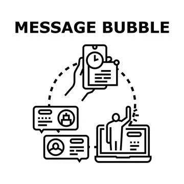 Online communication message bubble conversation icon concept Stock Illustration