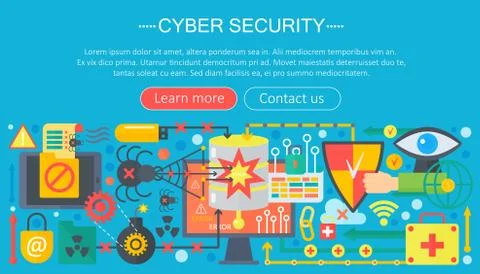 Online communication security, computer protection, cuber secutity infographics Stock Illustration