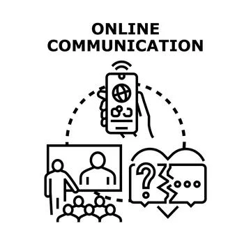Online communication technology connecting people globally Stock Illustration