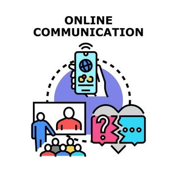 Online communication technology connecting people globally Stock-Illustration