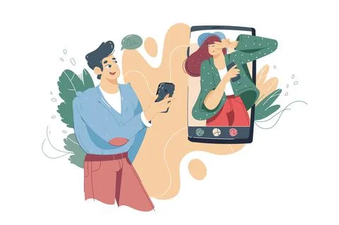 Online communication using social network Stock Illustration