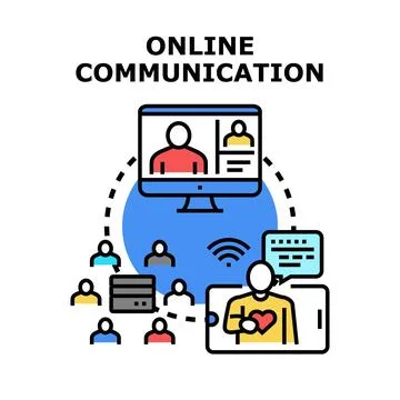 Online communication vector concept connecting people globally イラスト素材