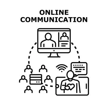 Online communication vector concept connecting people globally Stockillustratie