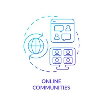 Online community blue gradient concept icon Stock Illustration