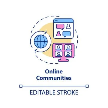 Online community concept icon Stock Illustration